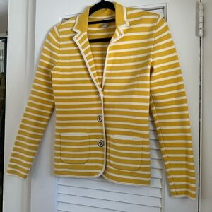 Banana Republic Yellow and White Striped Blazer